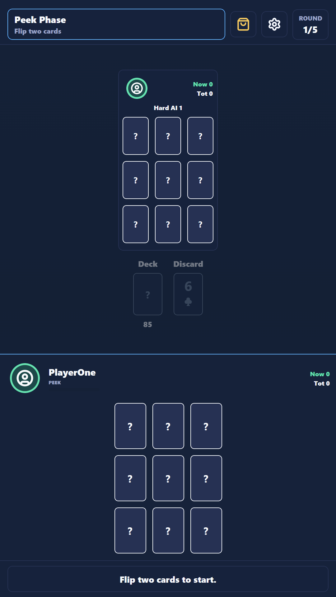 A Nine Below solo match against the hard AI.